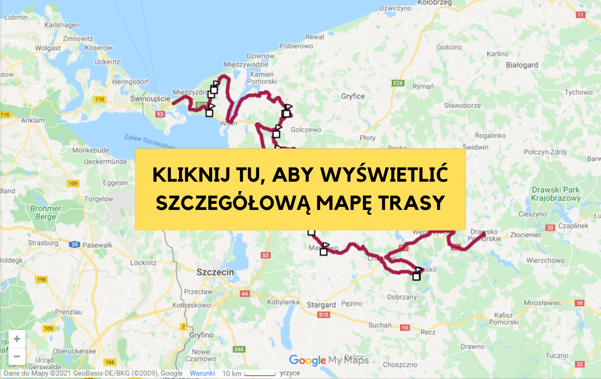 Mapa trasy Drawsko-Świnoujście