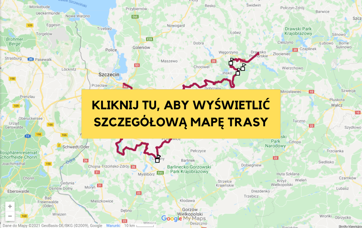 Mapa trasy Drawsko-Szczecin