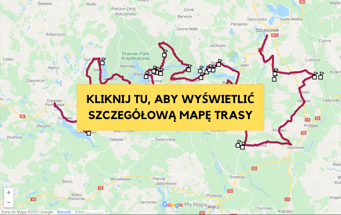 Mapa trasy Drawsko-Szczecinek