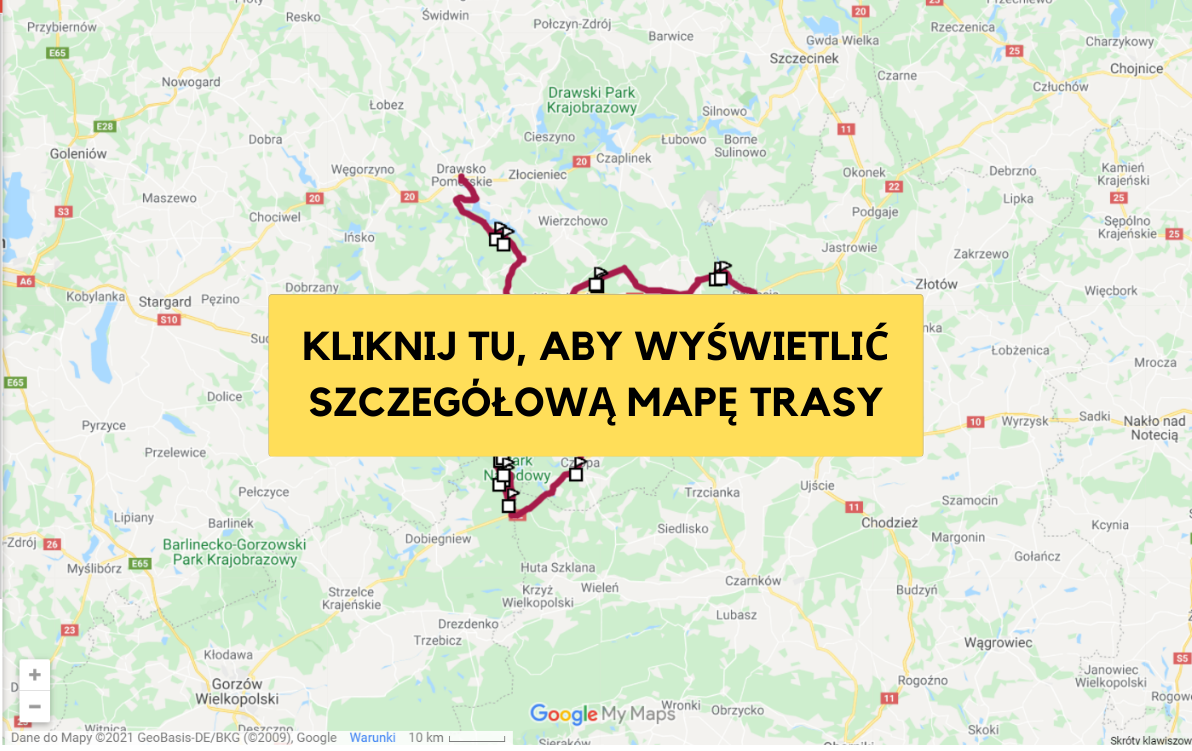 Mapa trasy Drawsko-Wałcz