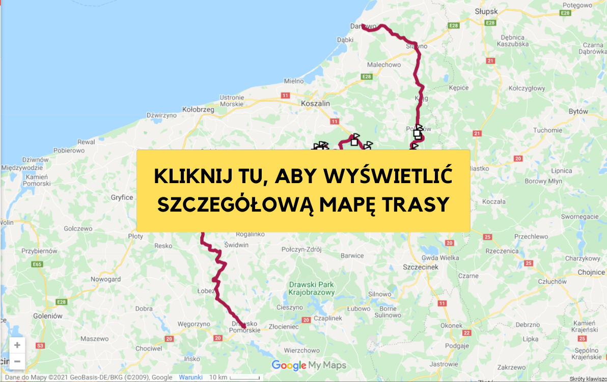 Mapa trasy Drawsko-Darłowo