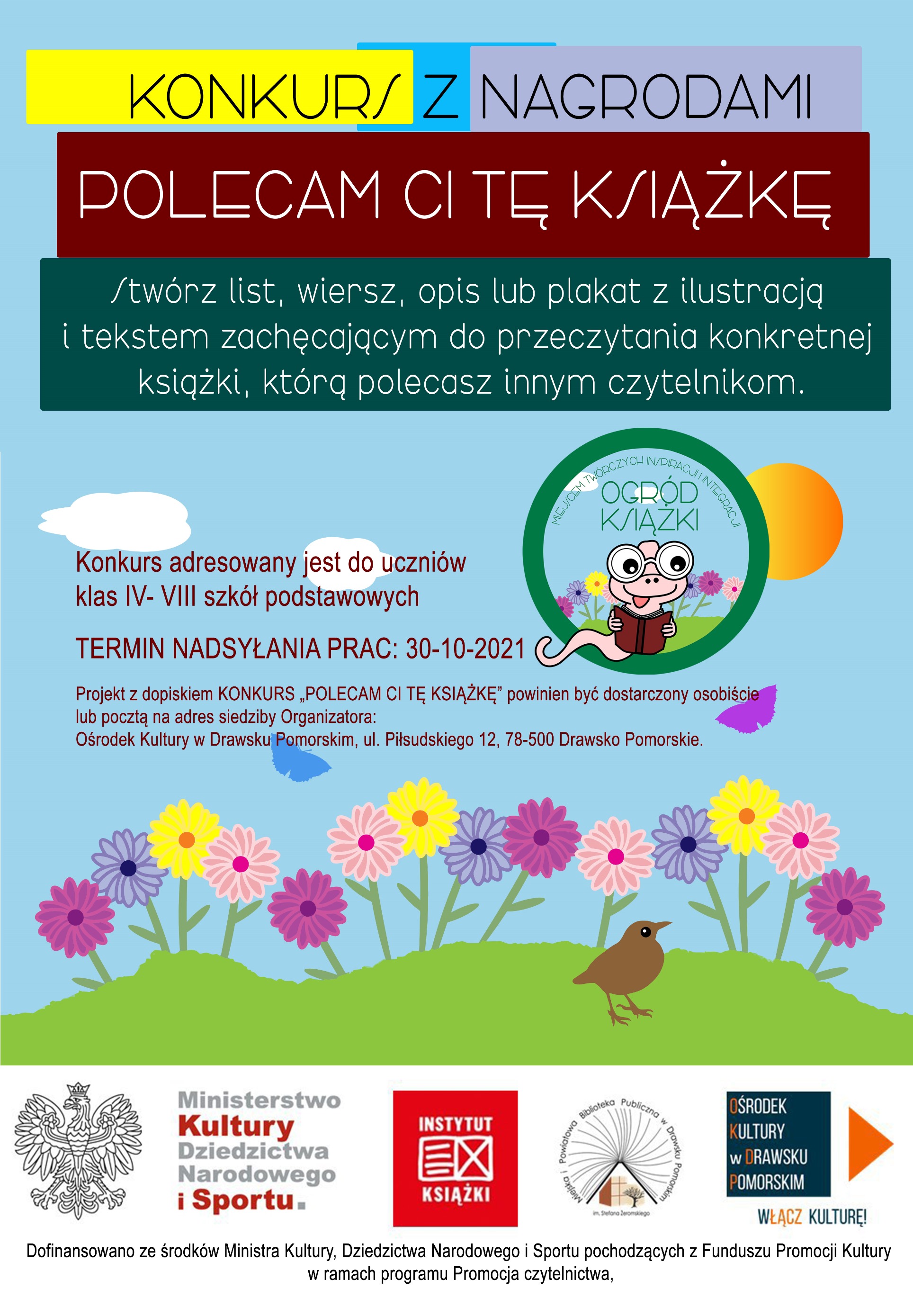 Plakat dotyczący konkursu "Polecam Ci tę książkę "