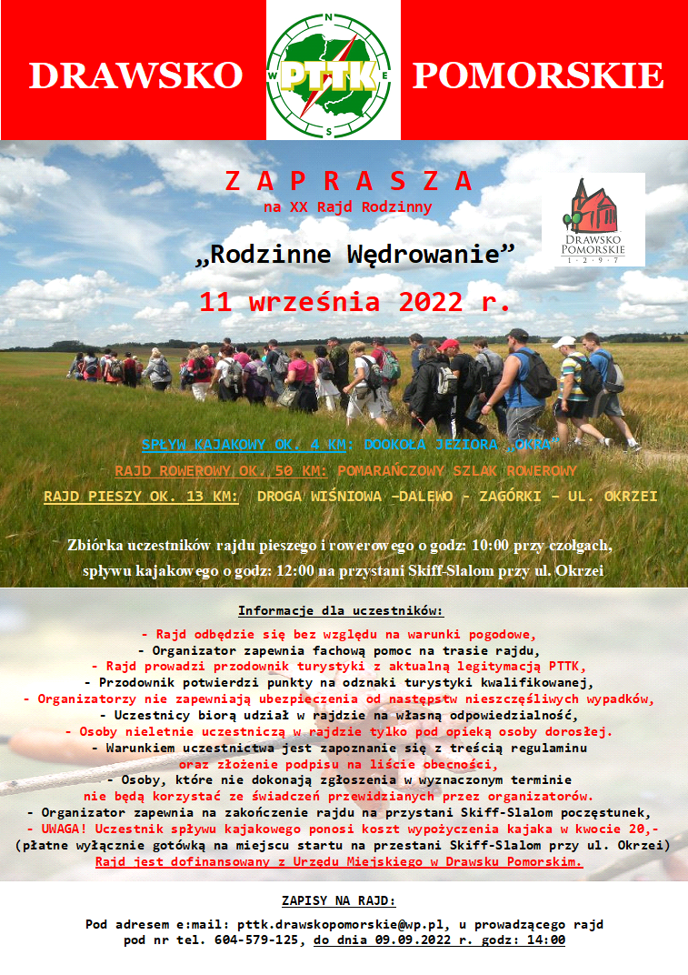 Plakat dotyczący wydarzenia "Rodzinne wędrowanie"