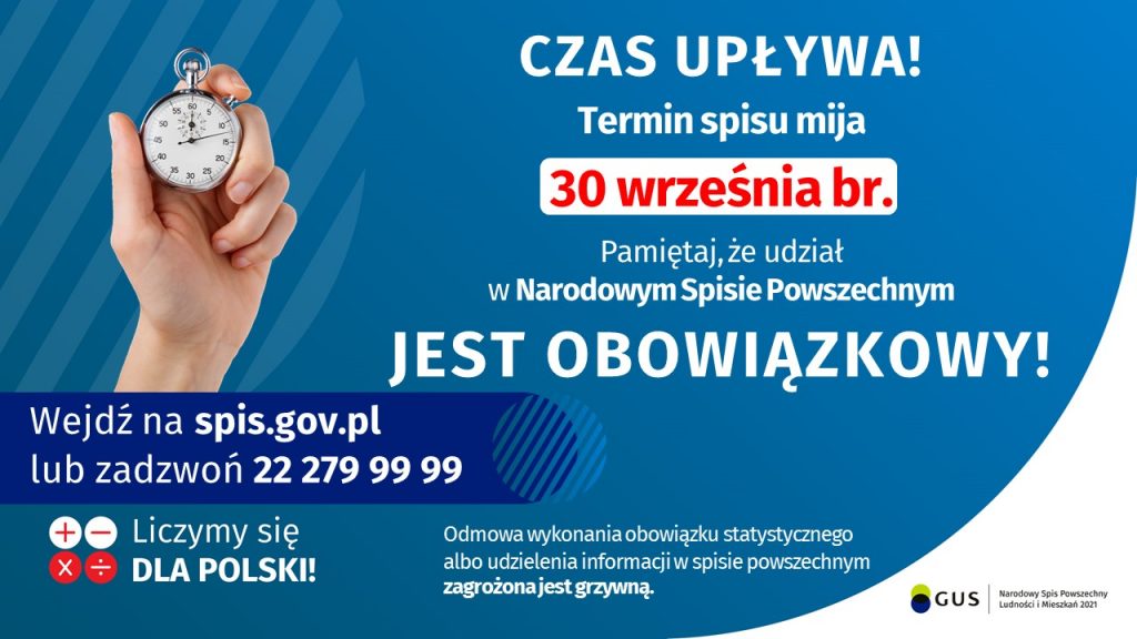 Grafika dotycząca końca Spisu Powszechnego