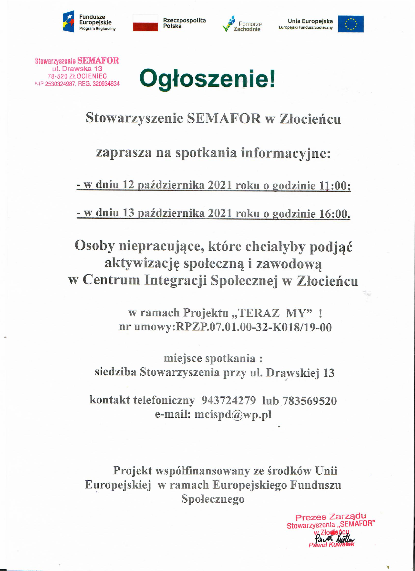 Plakat dotyczący cyklu spotkań