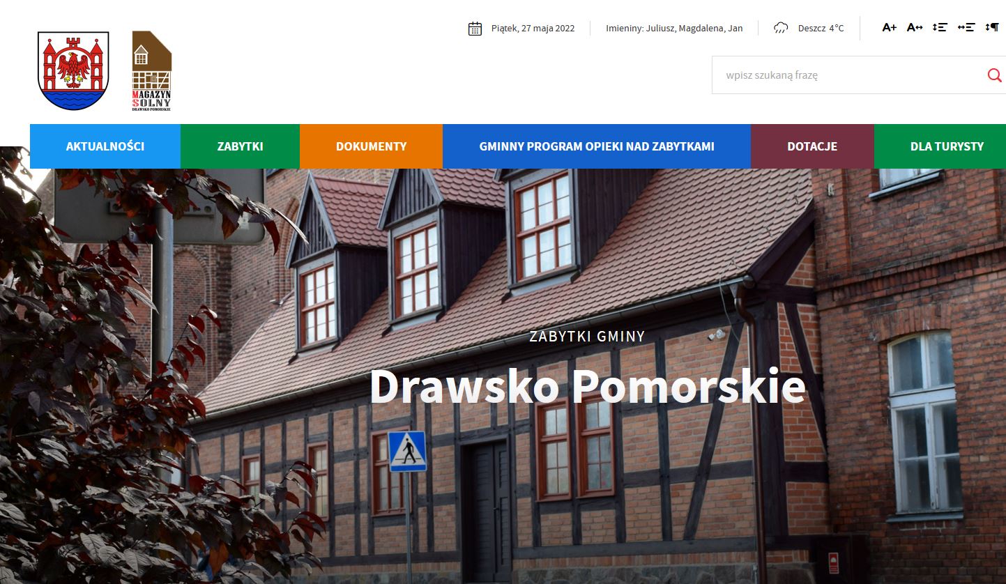 Strona o zabytkach Drawska Pomorskiego