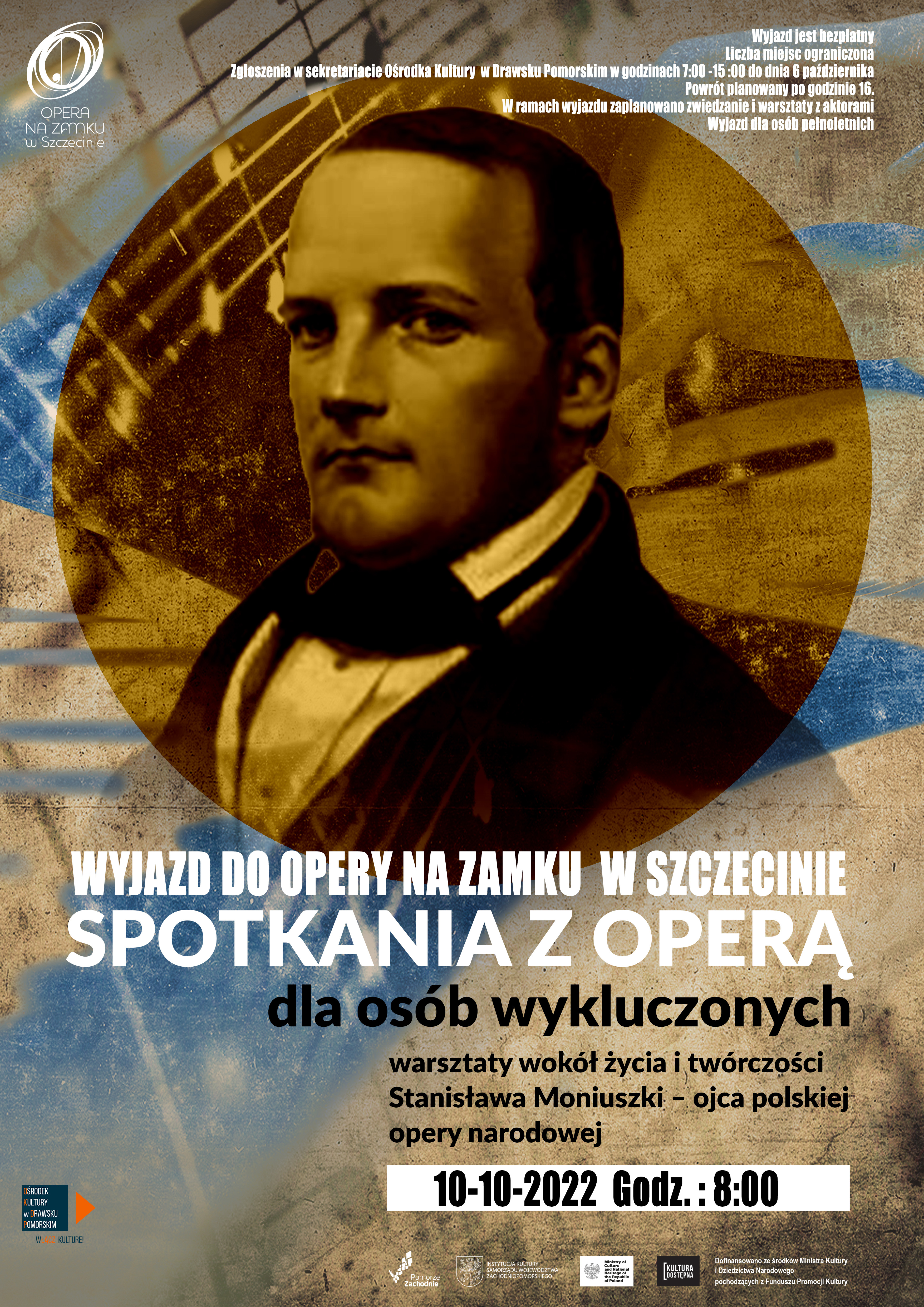 Plakat dotyczący wydarzenia "Spotkanie z Operą"