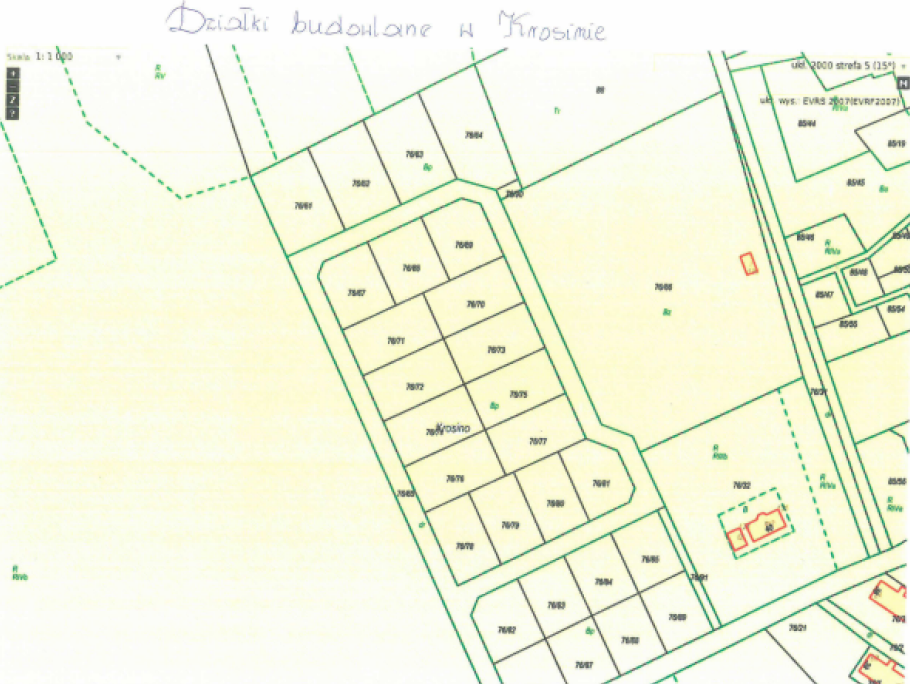 mapa,działki,krosino,przetarg