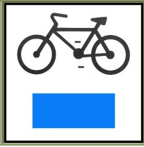 Oznaczenie ścieżki rowerowej - niebieska