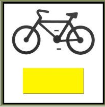Oznaczenie ścieżki rowerowej - żółty