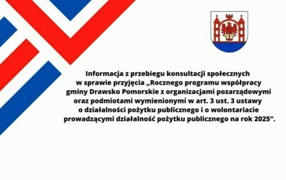 Zdjęcie do Informacja z przebiegu konsultacji w sprawie przyjęcia rocznego programu wsp&oacute;łpracy gminy Drawsko Pomorskie z organizacjami pozarządowymi prowadzącymi działalność pożytku publicznego na rok 2025