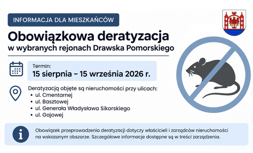 Zdjęcie do Obowiązkowa deratyzacja w wybranych rejonach Drawska Pomorskiego