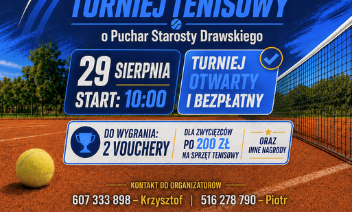 Zdjęcie do Turniej Tenisowy o Puchar Starosty Drawskiego &ndash; zmiana terminu