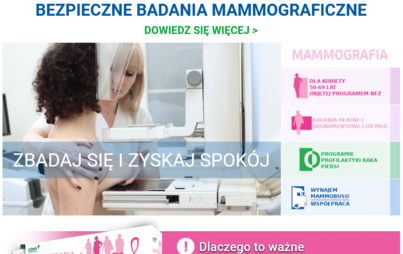 Zdjęcie do  LUX MED Diagnostyka zaprasza na bezpłatne badania mammograficzne dla Pań w wieku 50-69 lat finansowane przez NFZ w ramach Programu Profilaktyki Raka Piersi.