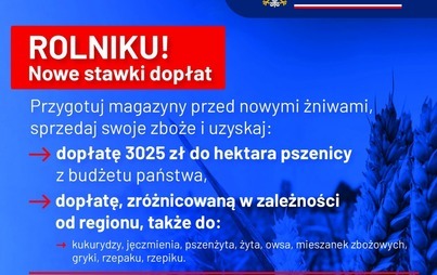 Zdjęcie do Nowe stawki dopłat dla rolnik&oacute;w.