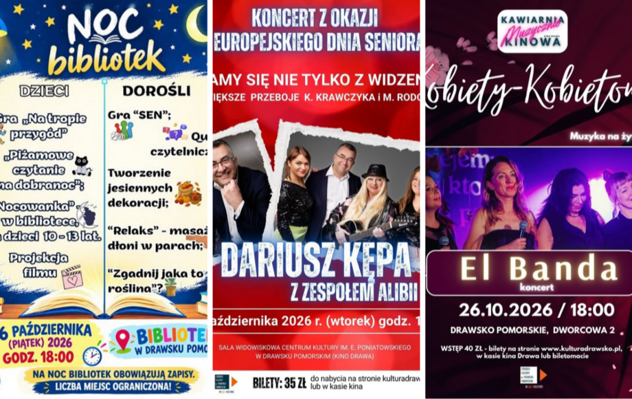 Nadchodzące wydarzenia kulturalne w gminie Drawsko Pomorskie