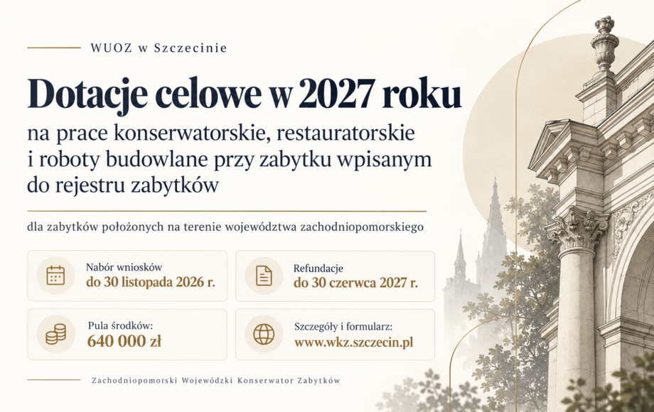 Dotacje ZWKZ na prace przy zabytkach w 2027 roku