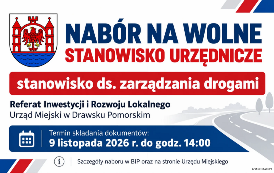 Nabór na stanowisko ds. zarządzania drogami w Drawsku Pomorskim